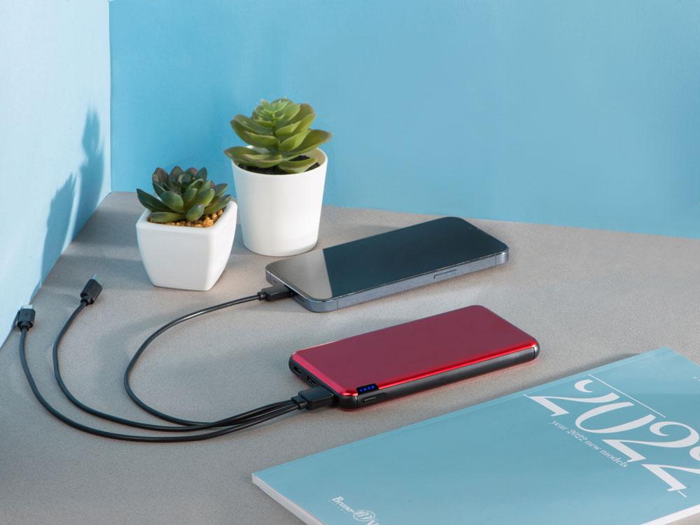 Внешний аккумулятор Forge v.2, металл, 10000mah, красный