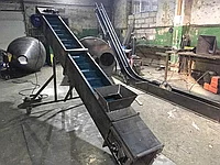 Ленточный транспортёр 8 м х 50 см, двигатель редуктор 3 КВт, толщина ленты 10 мм5