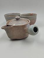Чайник с ручкой, чашки, японская керамика3