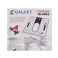 Весы напольные Galaxy GL 4852, диагностические, до 180 кг, 2хААА, стекло, белые6
