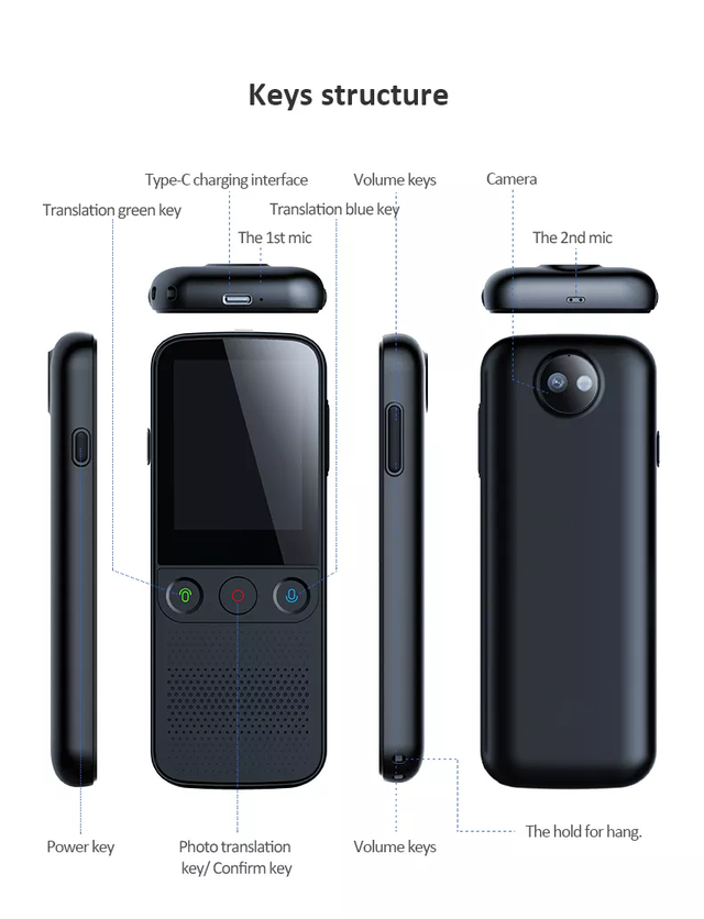 Портативный аудио переводчик T10Pro