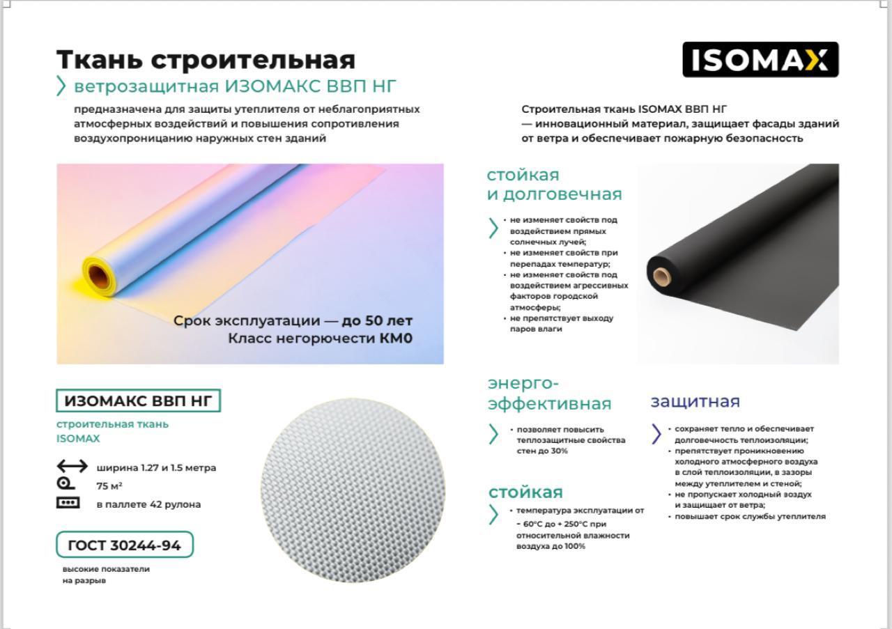 Защитная мембрана ISOMAX, негорючая 75м2