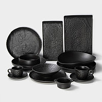 Блюдо для подачи Magistro Black style, 29,5×14,8 см, фарфор, цвет чёрный4