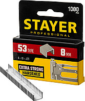 STAYER скобы тип 53 (A / 10 / JT21), 8 мм, 1000 шт., закаленные, особотвердые, скобы для степлера тонкие1
