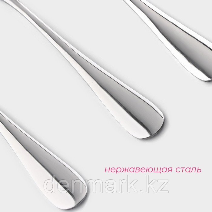 Набор ложек кофейных из нержавеющей стали Доляна, h=12,4 см, толщина 2,2 мм, 410 сталь, 3 шт, цвет с ...