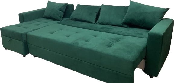 Soft market диван угловой avang6, обивка велюр, 70х285х70 см, зеленый