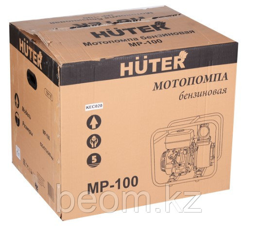 Мотопомпа Huter МР-100 (Ø 100 мм | л/мин 1800 | л.с.13 | Высота напора, м 32 | Глубина м 8 | для чистой воды)
