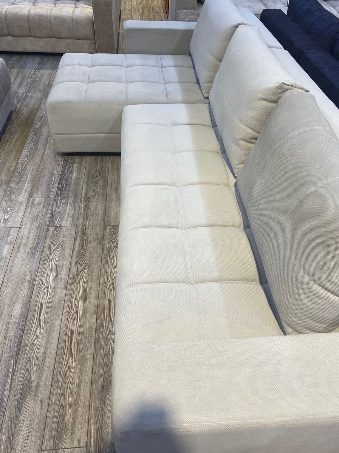 Soft market диван угловой white262, обивка велюр, 70х285х70 см, белый