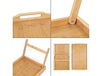 Поднос-столик бамбуковый с ручками, прямоугольный, 50,5х30 см, BAMBOO, PERFECTO LINEA (Размер: 50,5х30х6.5 см)4