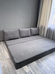 PRESTIGE MEBEL бескаркасный диван Престиж, обивка ткань, 80х220х120 см, серый3