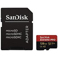 Карта памяти SanDisk 128GB Extreme PRO microSDXC + SD adapter 200/90 MB/s (SDSQXCY128)