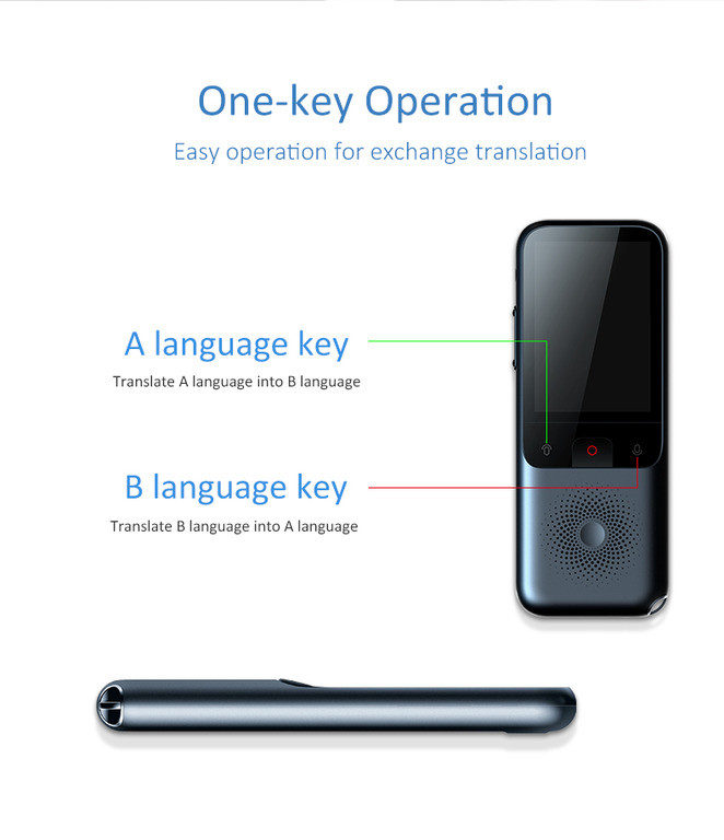 Голосовой карманный переводчик T11 Translator, 138+ онлайн языков, 14 оффлайн языков
