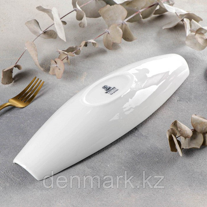 Блюдо Wilmax, 33×10 см, фарфор, цвет белый