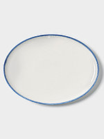 Блюдо овальное Blue Lagoon Magistro 31 см 30.5,х22.7×2.3, белое, синий