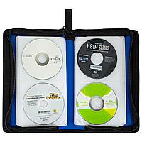 Портмоне для CD/DVD BRAUBERG на 96 дисков, обложка пластиковая, синий, 5100913